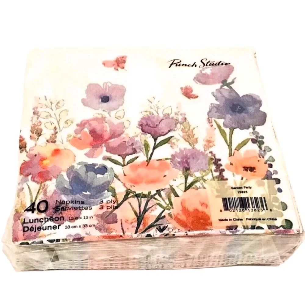 Punch Studio Garden Party Luncheon Napkins (13823), 40 ct